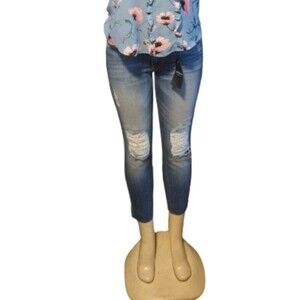 Cute Womens Ripped Knees High Rised Jeans SIZE 25